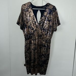 Gianni Bini dress gold and blue sequins